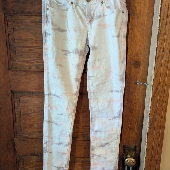 Levi's White and Pink Straight Leg Jeans - Picture 1 of 7